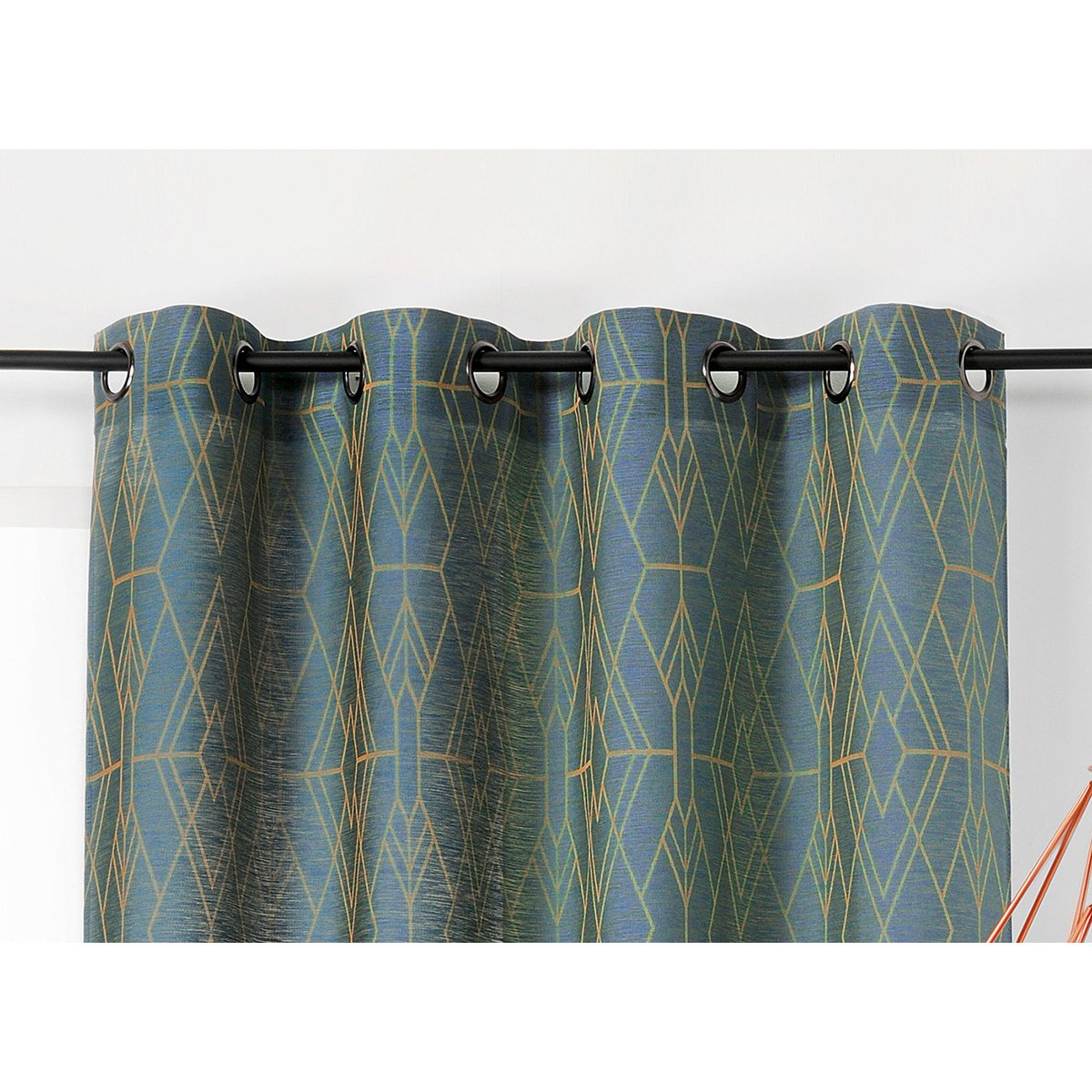 Voilage à tendance géométrique vert olive, LINDER
