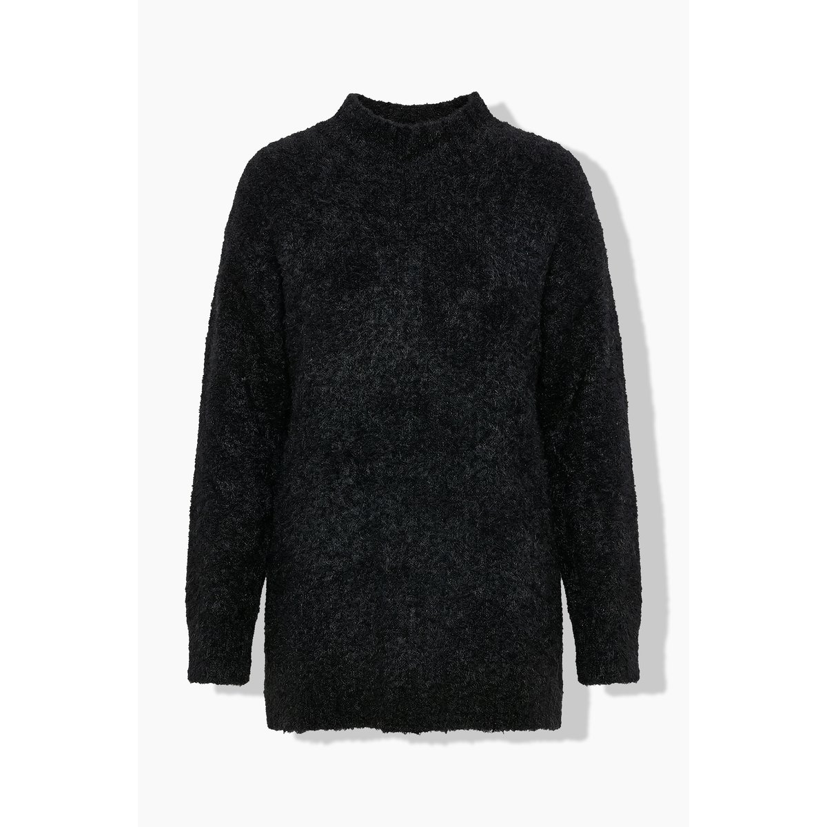 Pull en fine maille bouclée noir, ULLA POPKEN
