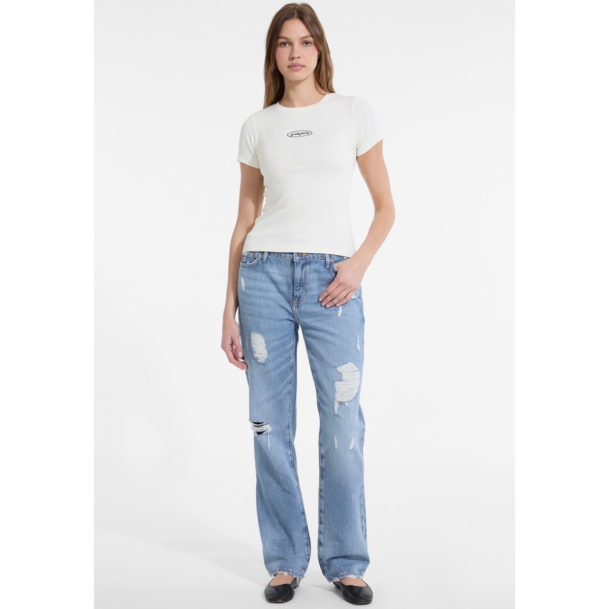 Jean Droit Taille Moyenne G08 bleu ciel, GUESS JEANS