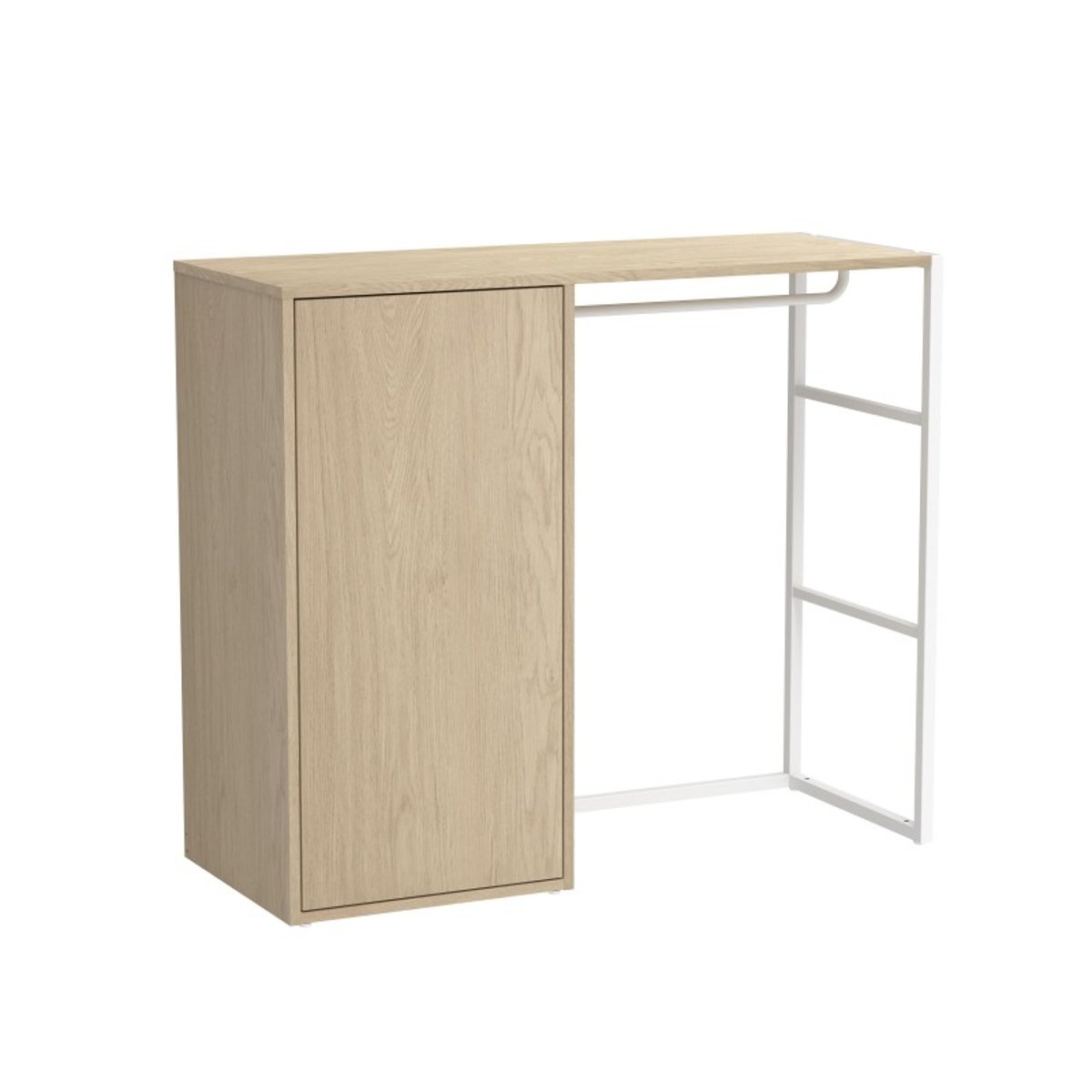 Portant vêtements sous combles penderie et caisson 100x85cm KADRA blanc, MOB IN