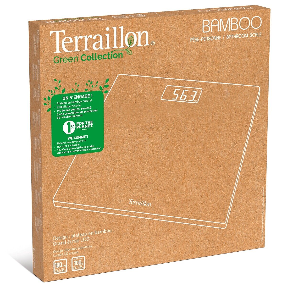 Personenwaage Bamboo braun, TERRAILLON