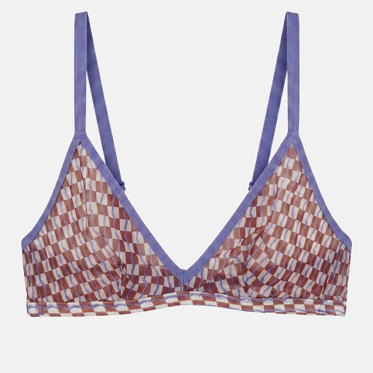 Reggiseno a triangolo in tulle fantasia geometrica, LA REDOUTE COLLECTIONS