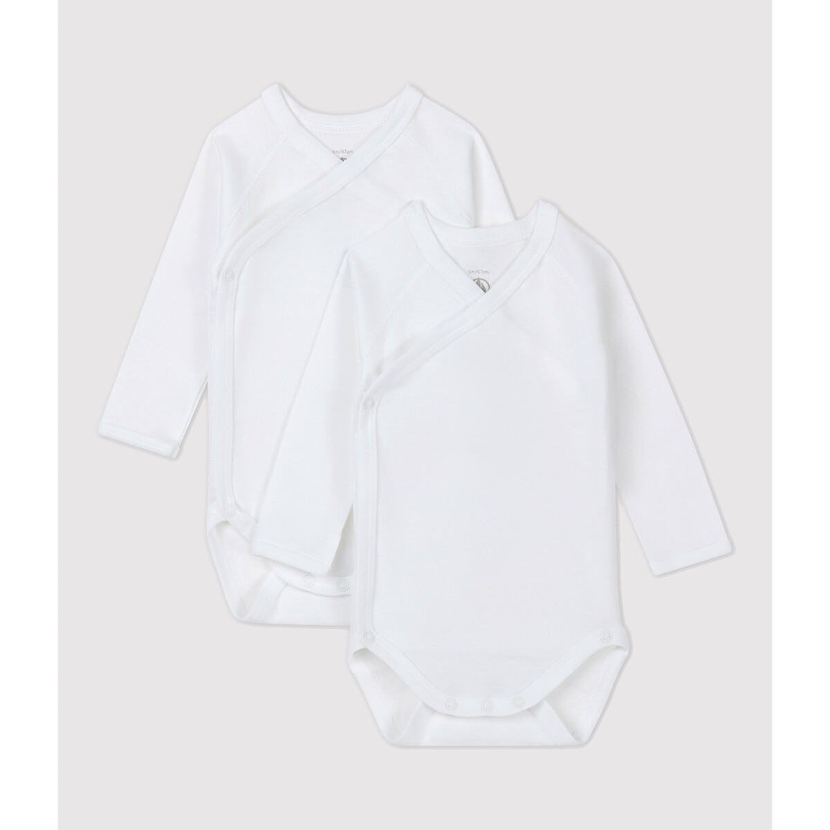 Lot de 2 bodies ouverture croisée blanc, PETIT BATEAU