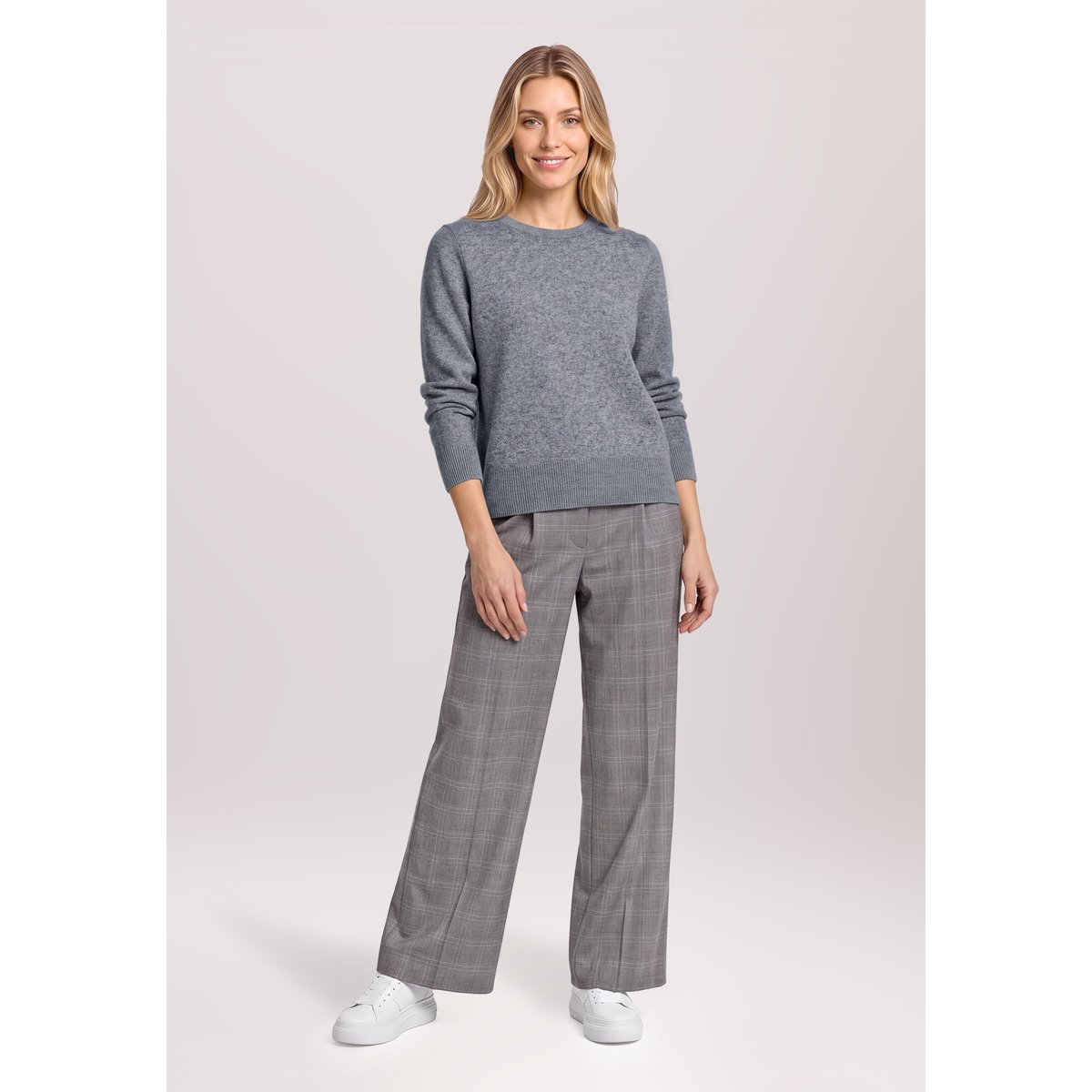 Pull-over en maille à encolure ronde grey melange, BETTY & CO