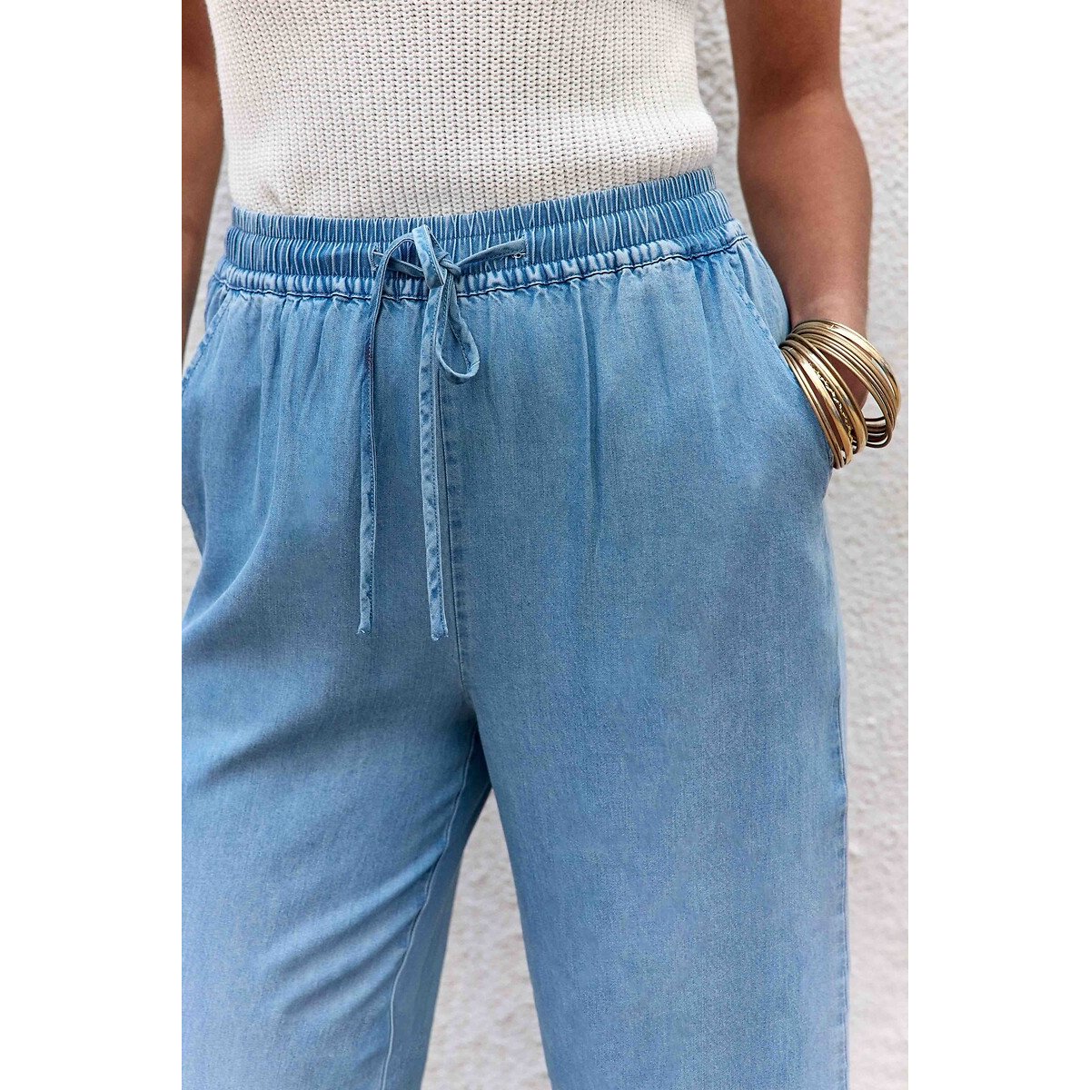Pantalon large en lyocell, POLTA bleu stone, LA PETITE ETOILE