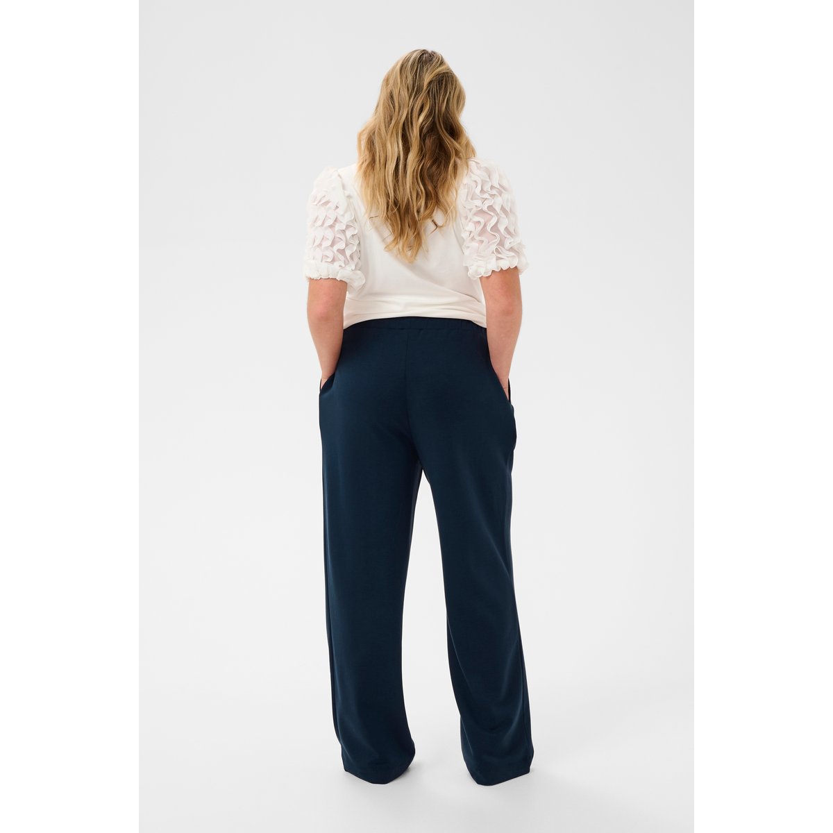Pantalon casual bleu midnight marine, KAFFE CURVE