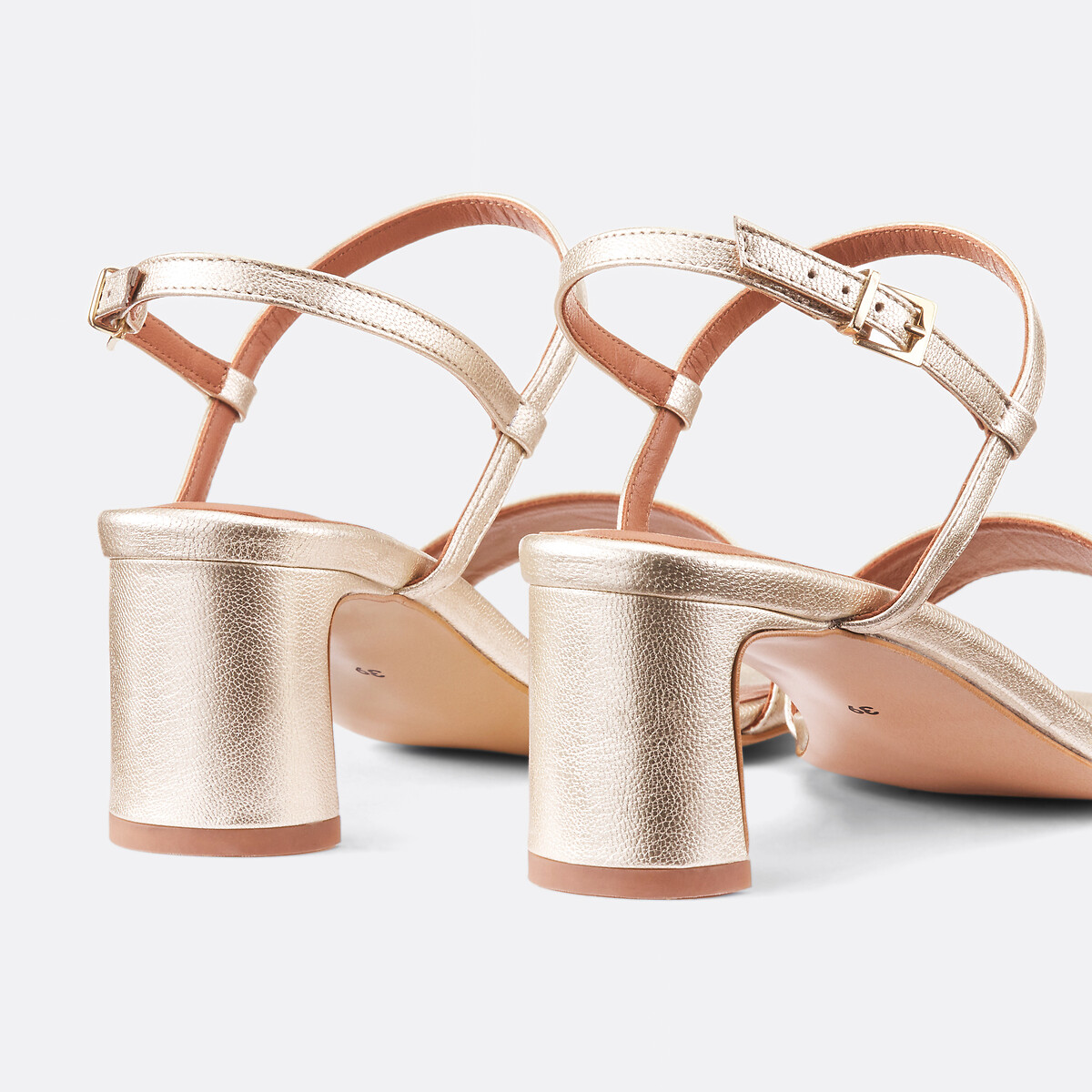 Signatures Candice Sandals in Metallic Leather gold-coloured, LA REDOUTE COLLECTIONS