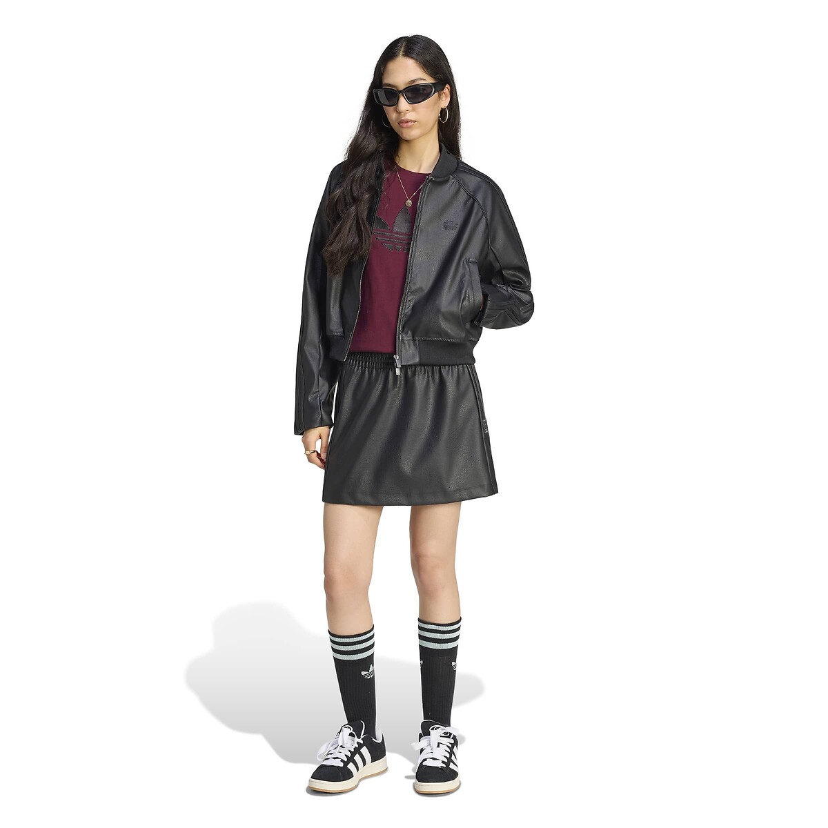 Veste en simili cuir SUPERSTAR noir, adidas Originals