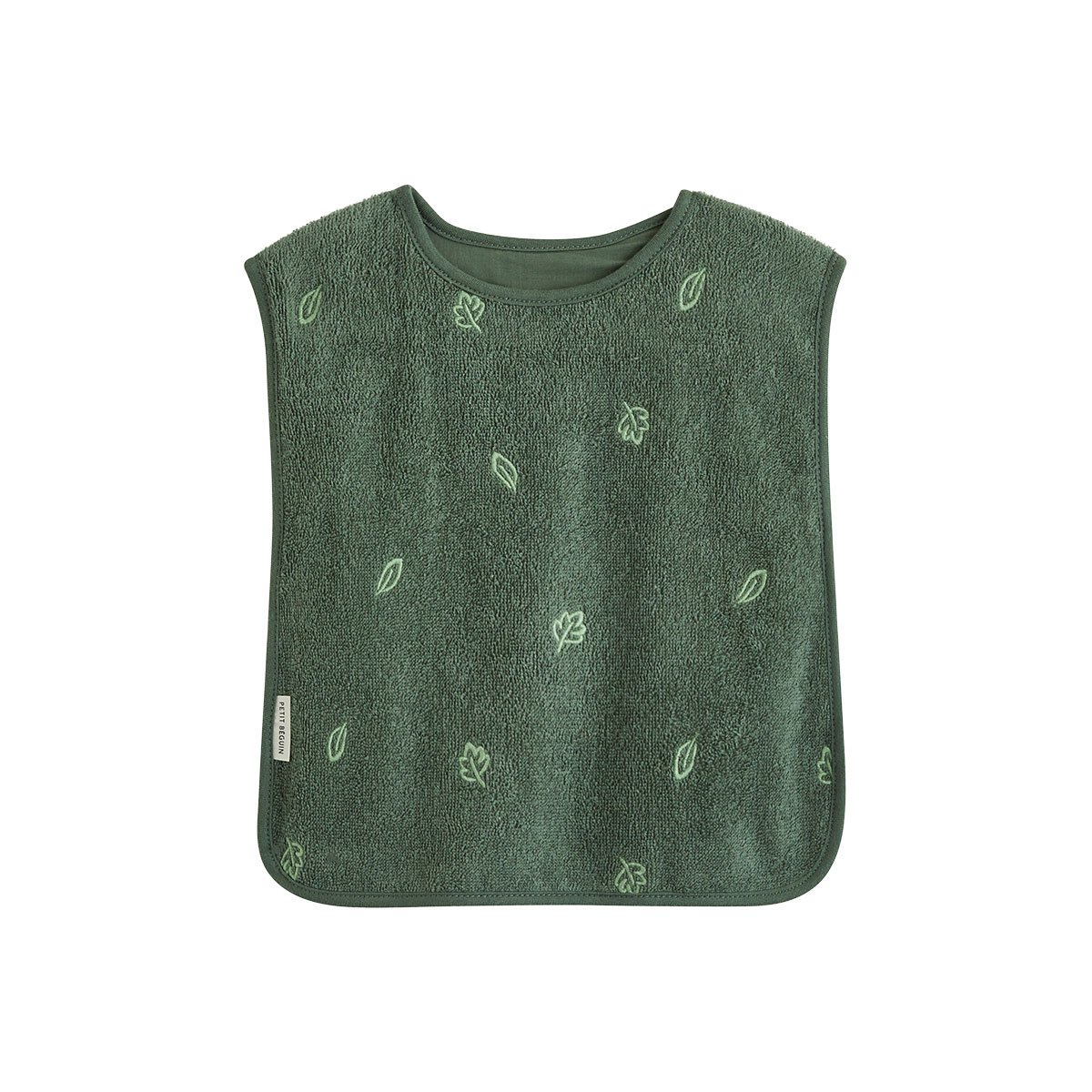 Lot de 2 bavoirs bébé en éponge Moka vert, PETIT BEGUIN