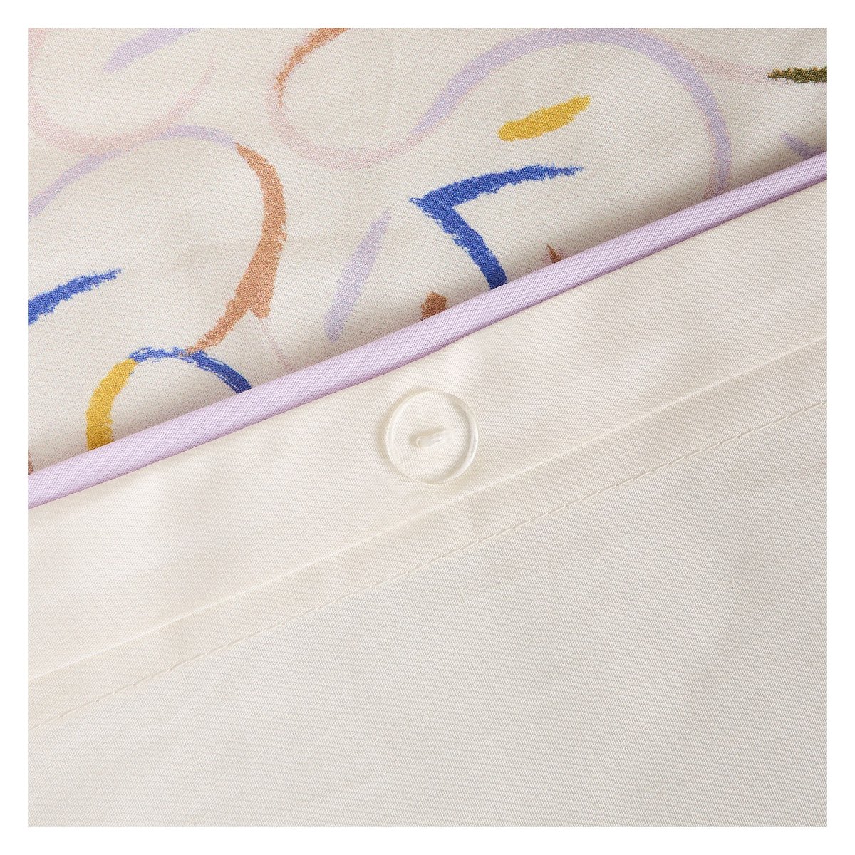Parure de lit en percale de coton bio ALBANE multicolore, HABITAT