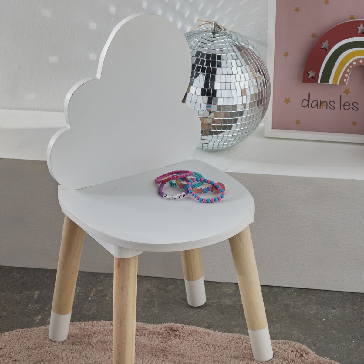Chaise enfant en forme nuage LA TETE DANS LES NUAGES blanc, FACTORY