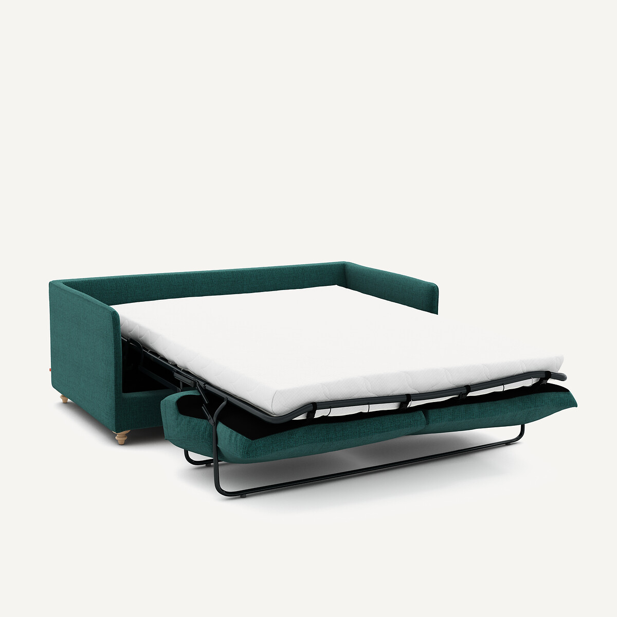 Canapé compact convertible 3 places, en toile jaspée, LAZARE vert de minuit, AM.PM