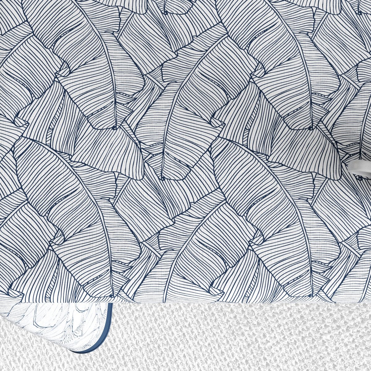 Nappe rectangulaire anti tache Coton Planta Bleu bleu, EDEN