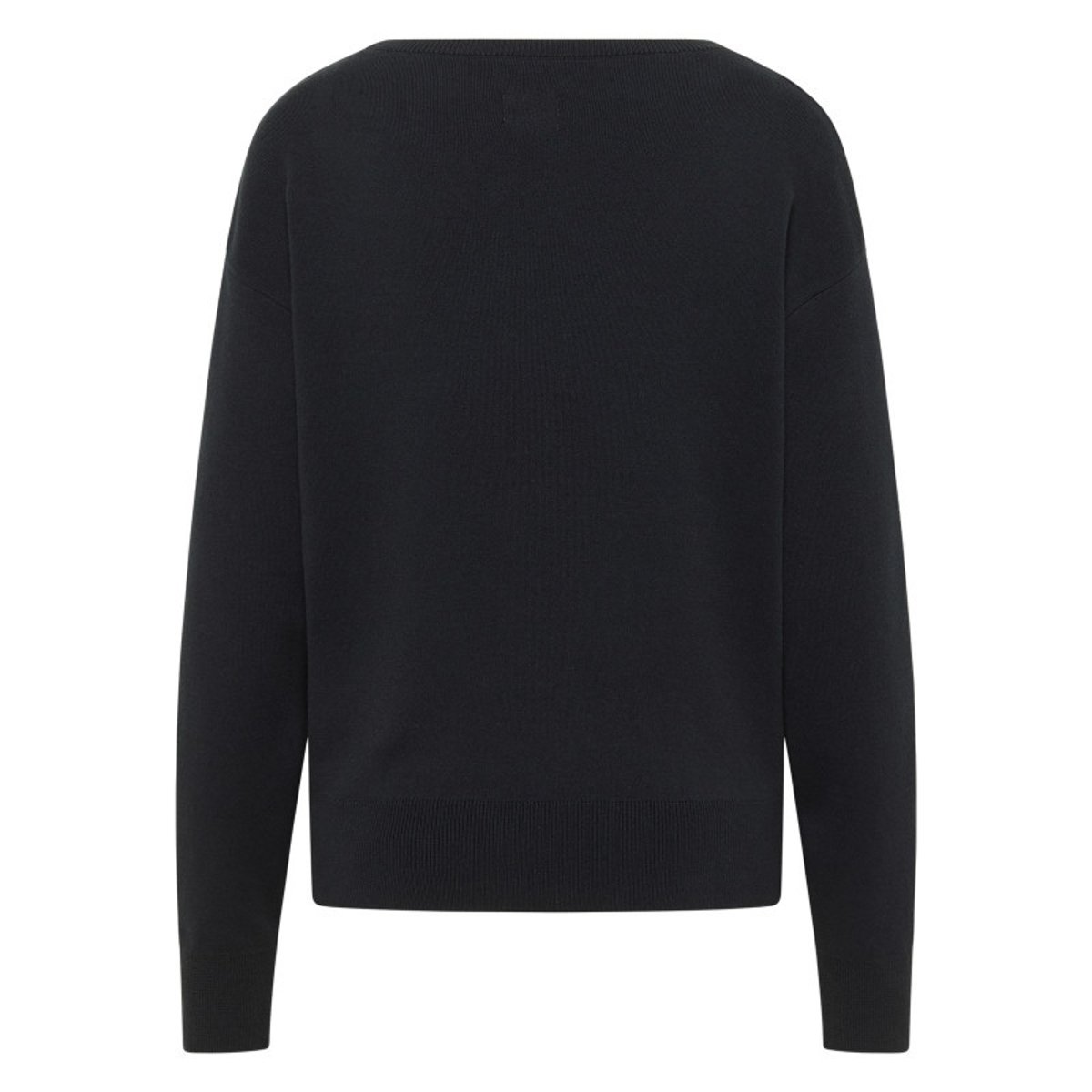 Pull en coton noir uni avec un col rond et des manches longues noir, MUSTANG