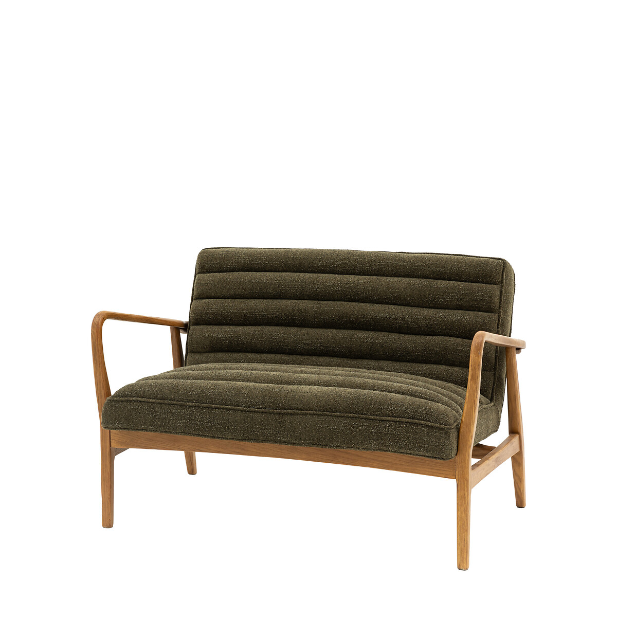 Fairfield Mid-Century Boucle 2 Seater Sofa with Solid Wood Frame green, ÉDITÉ