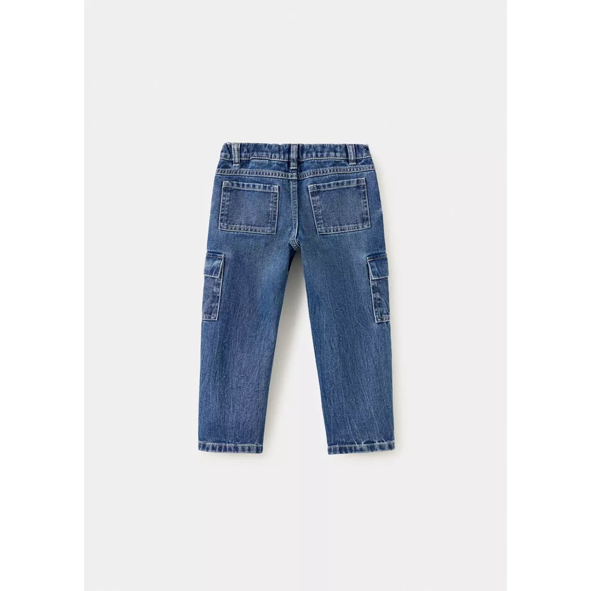 Jean droit cargo bleu foncé, MANGO BABY