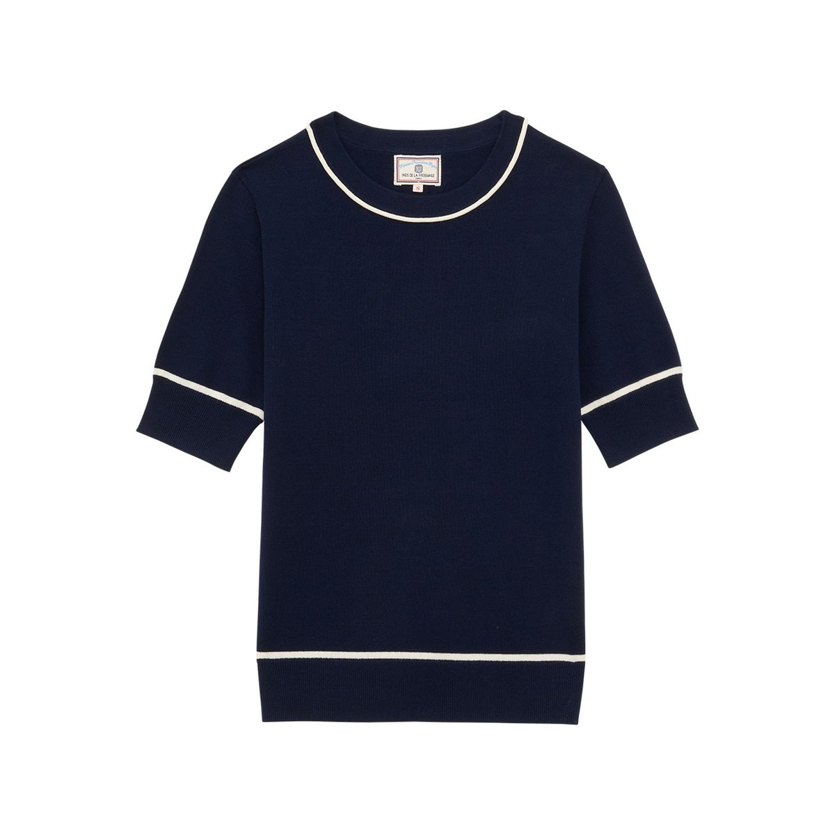 Top Hilda en coton bleu marine, INES DE LA FRESSANGE PARIS