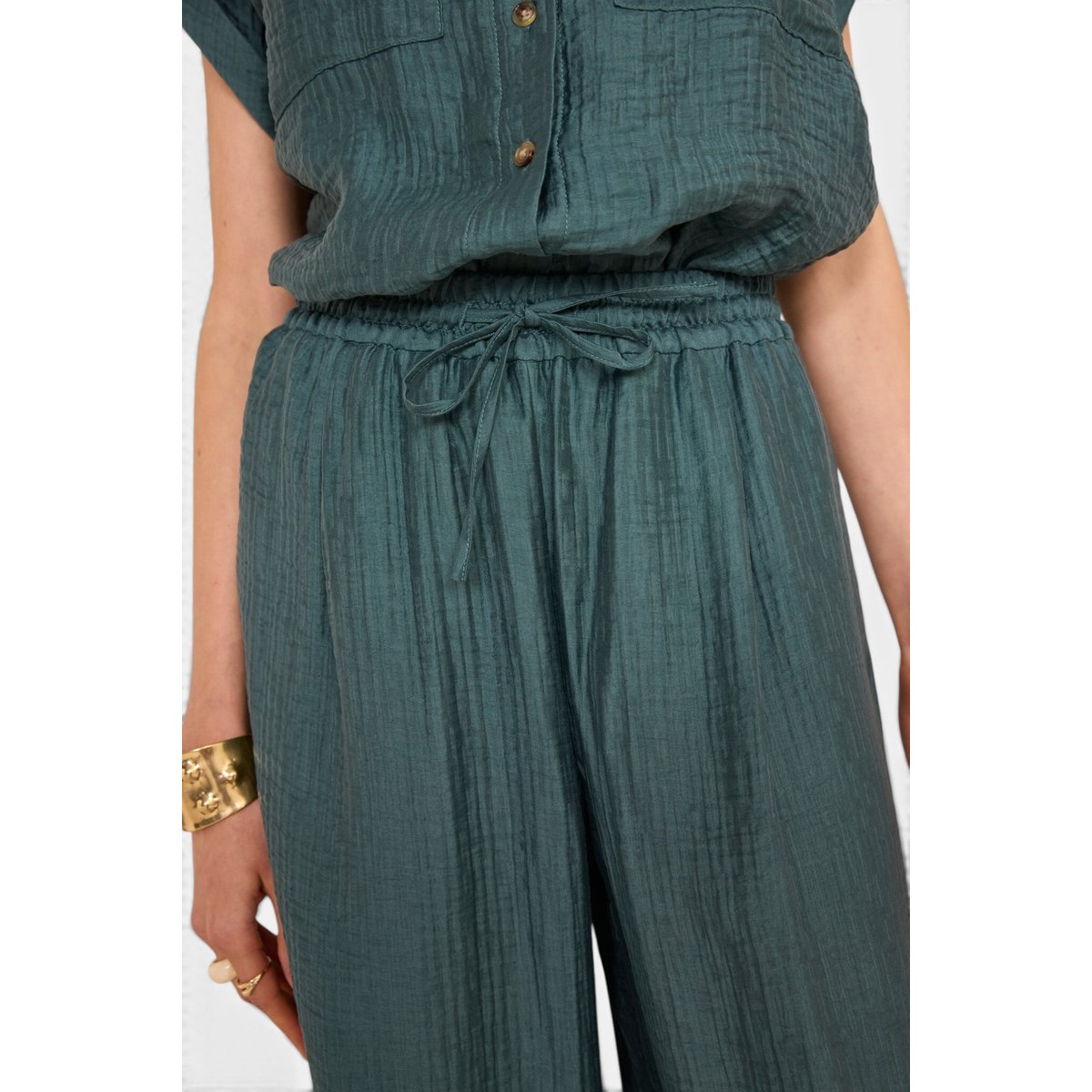 Pantalon fluide et large PRINCE petrole, Maison 123