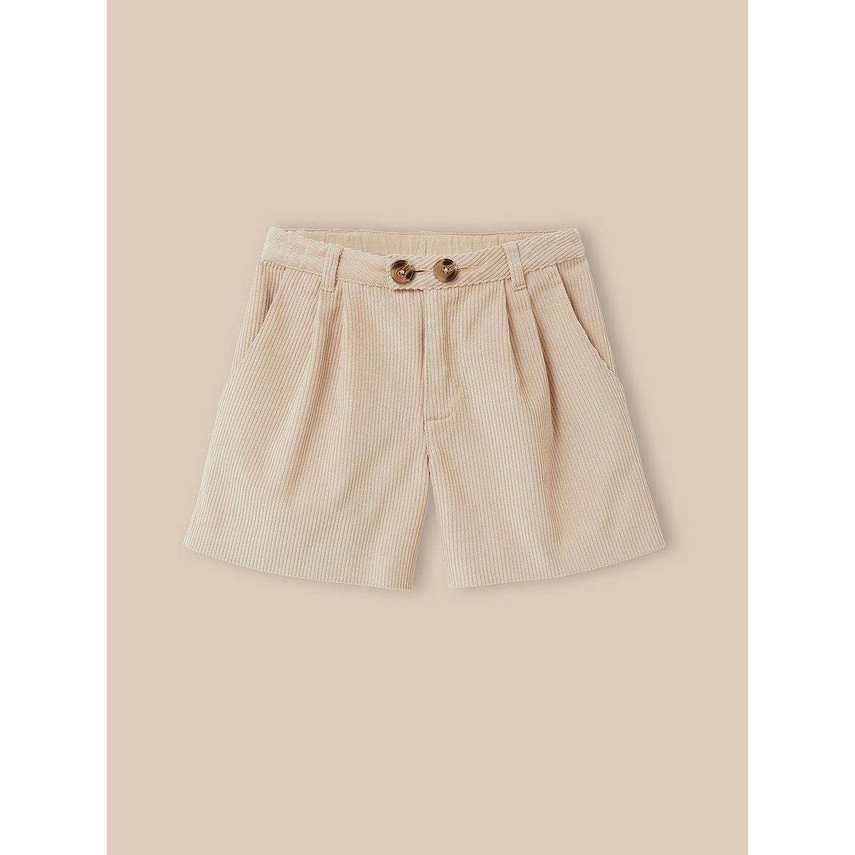 Short velours taille haute beige, CYRILLUS