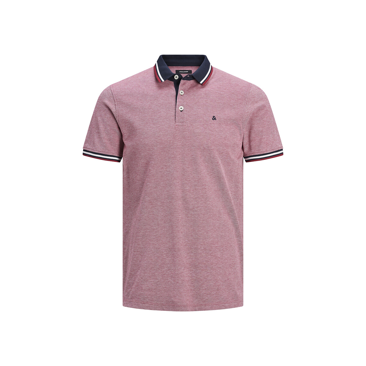 Polo manches courtes en maille piquée rouge, JACK & JONES