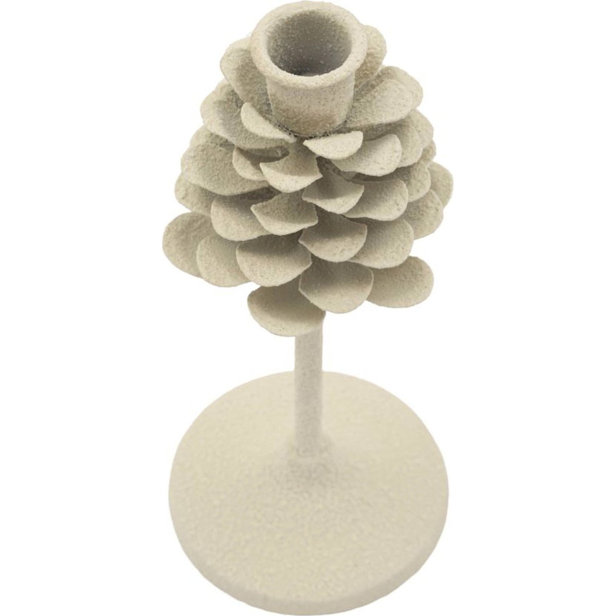 Bougeoir en fer forme pomme de pin MODERN crème, RECOLLECTION