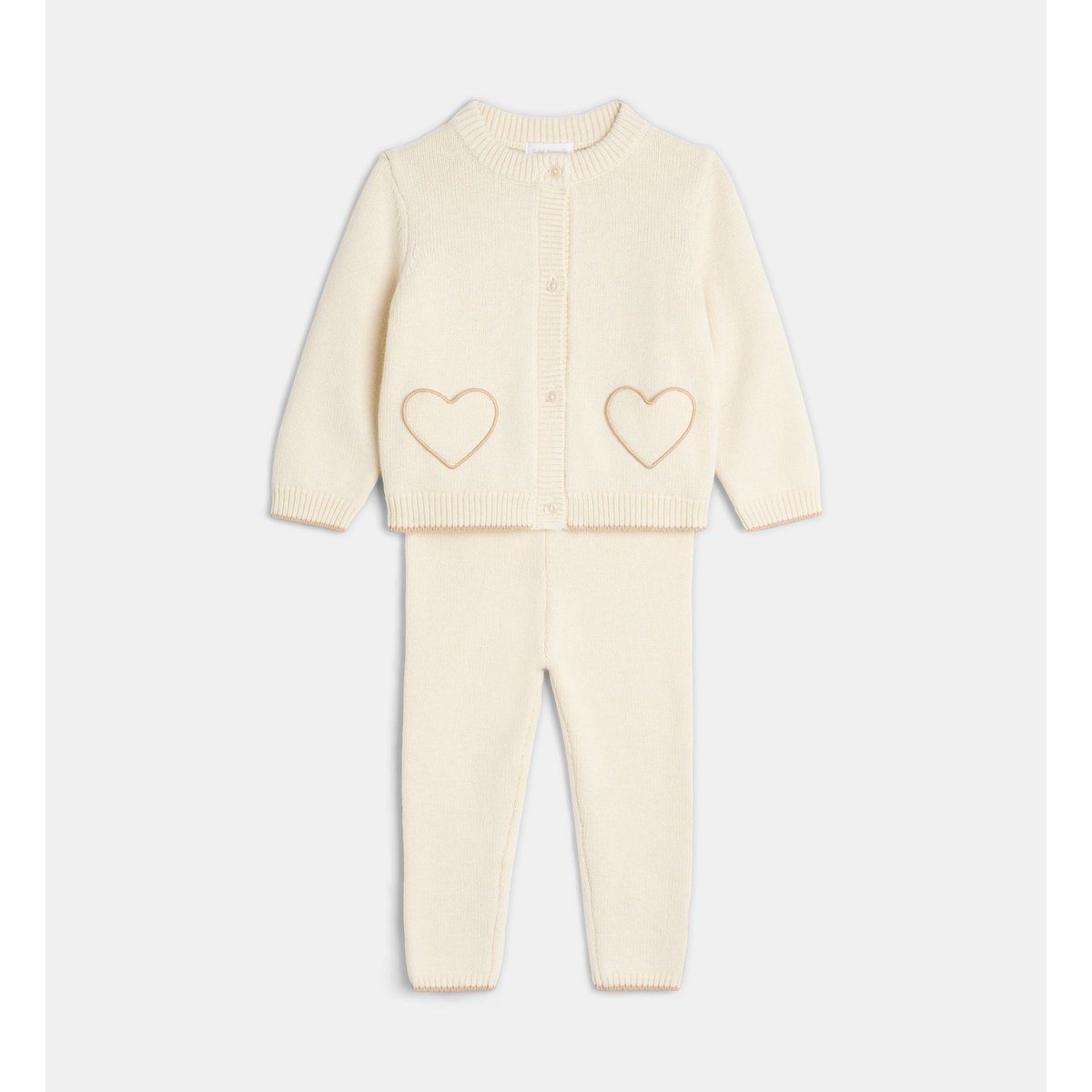 Ensemble tennessy en coton bio et laine écru, CADET ROUSSELLE