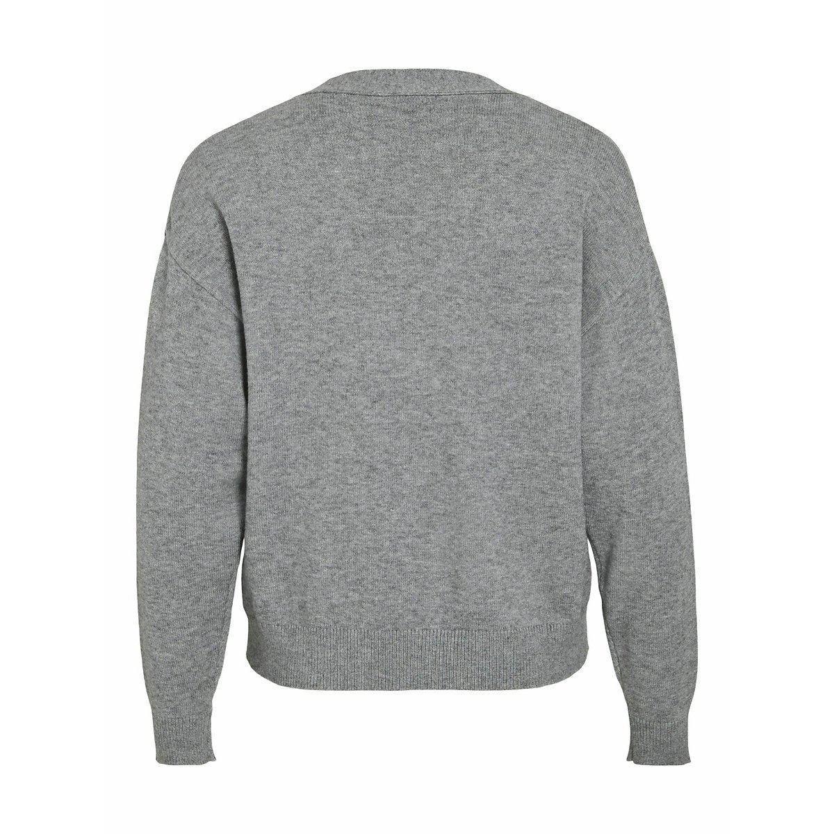 Cardigan con bottoni e collo a V grigio, VILA