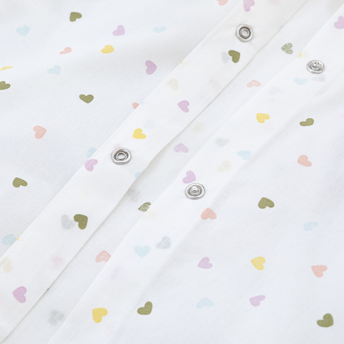 Housse de couette bébé en coton biologique, imprimé cœurs, SCACCO imprimé multicolore, LA REDOUTE INTERIEURS