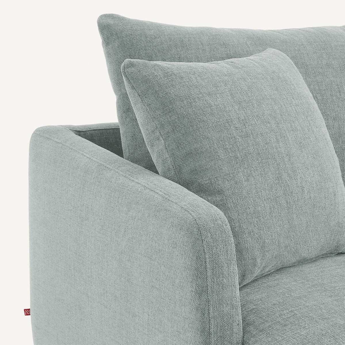 Canapé 3 ou 4 places en polyester natté, MODERNISTE aquamarine, EMMANUEL GALLINA X AM.PM