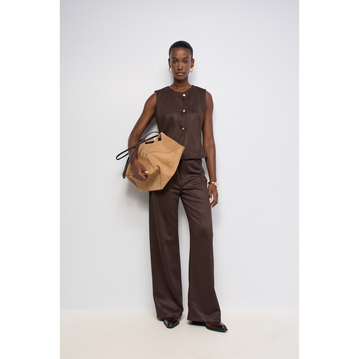 GILET EFFET DAIM marron, SALSA JEANS