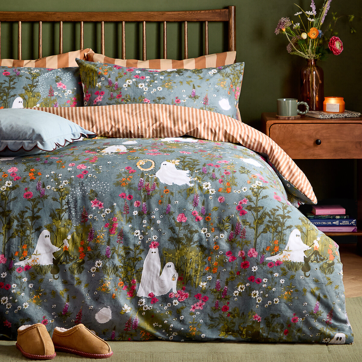 Bootanical Forest Reversible Halloween Duvet Cover and Pillowcase Set multi-coloured, FURN.