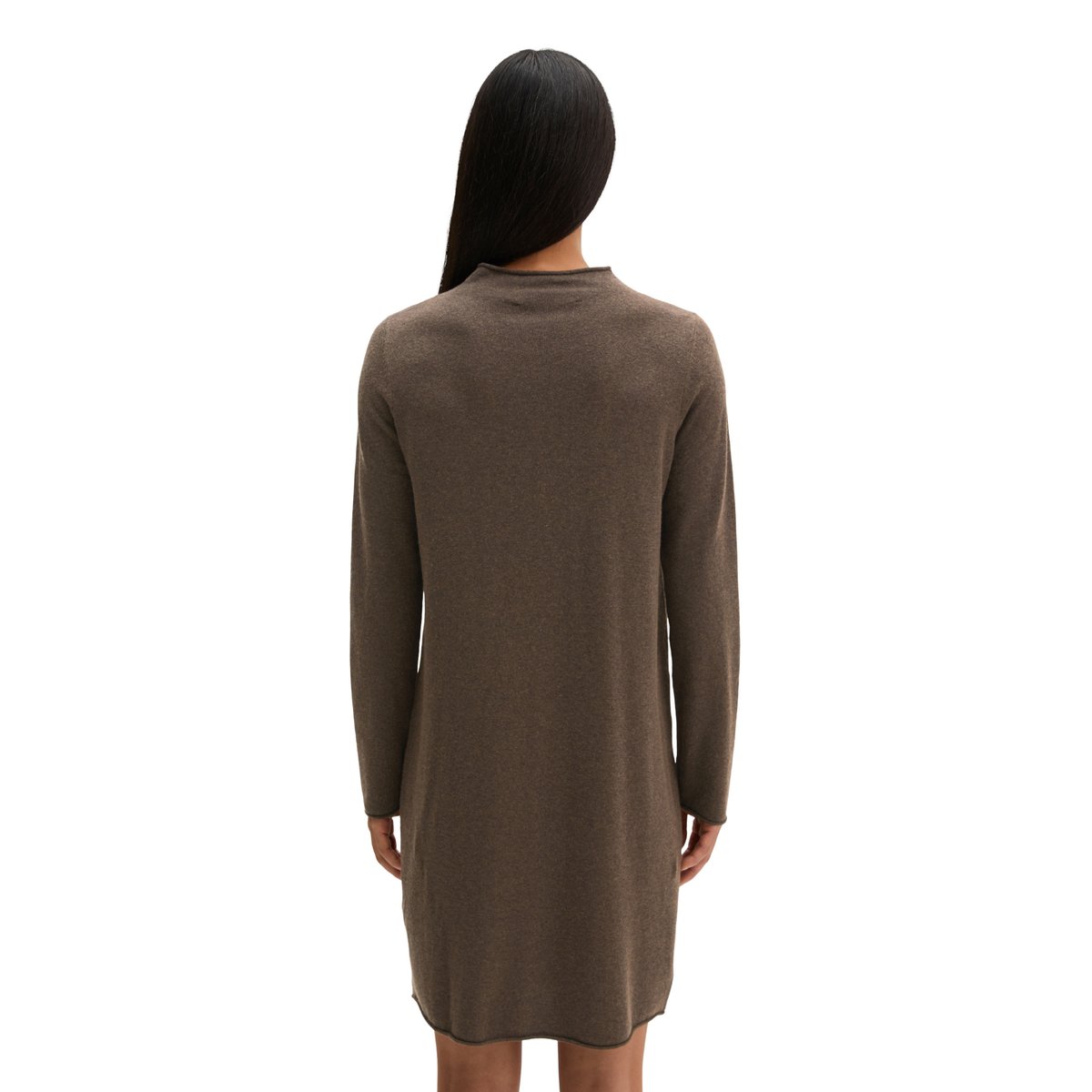 Robe en maille ajustée en mélange de laine vierge douce marron, MARC O'POLO