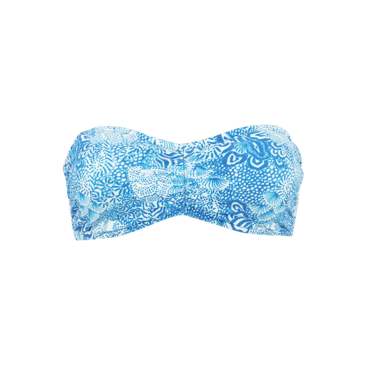 Haut de maillot bandeau à armatures LISCIA bleu turquoise, JANINE ROBIN