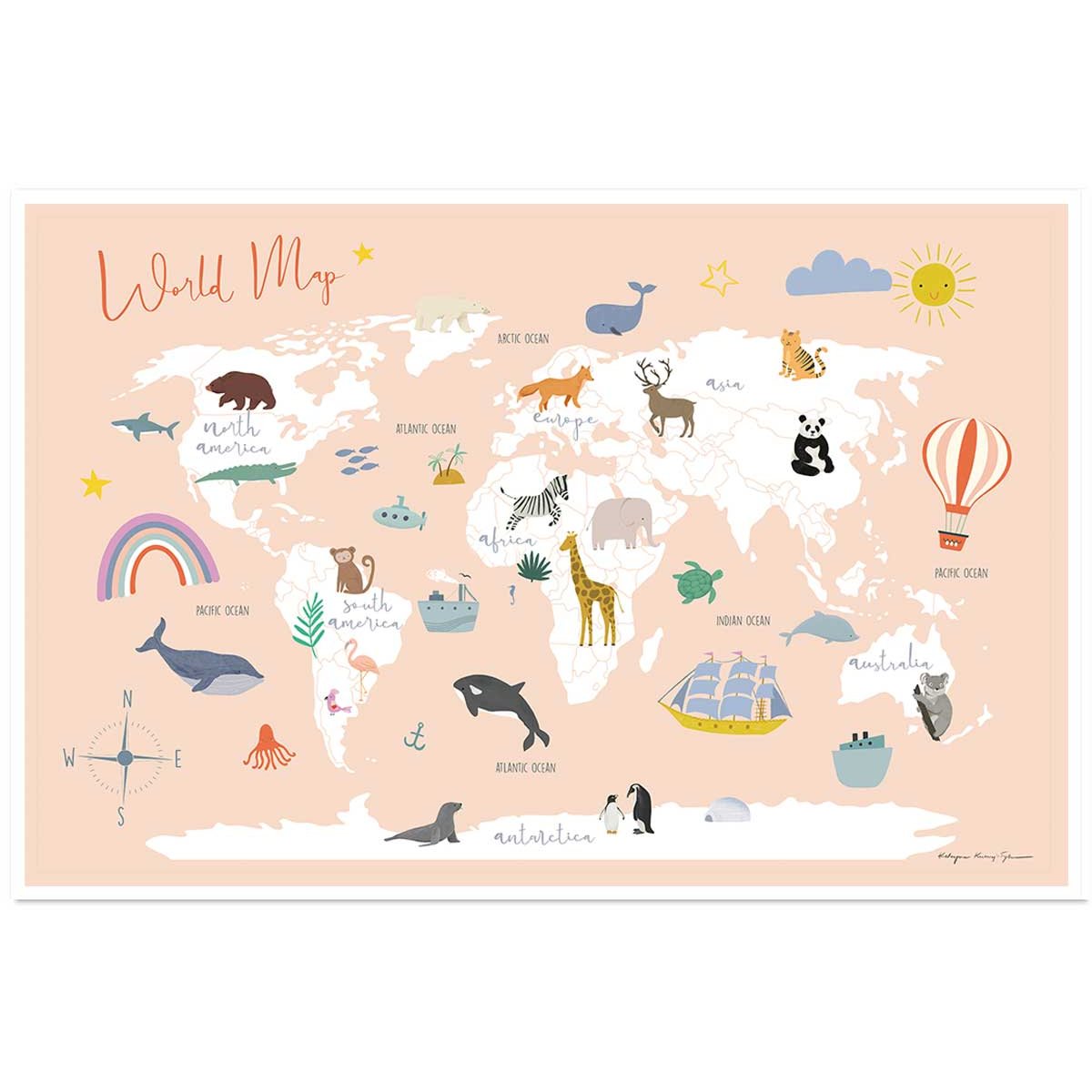Affiche enfant exploration affiche seule, HEXOA