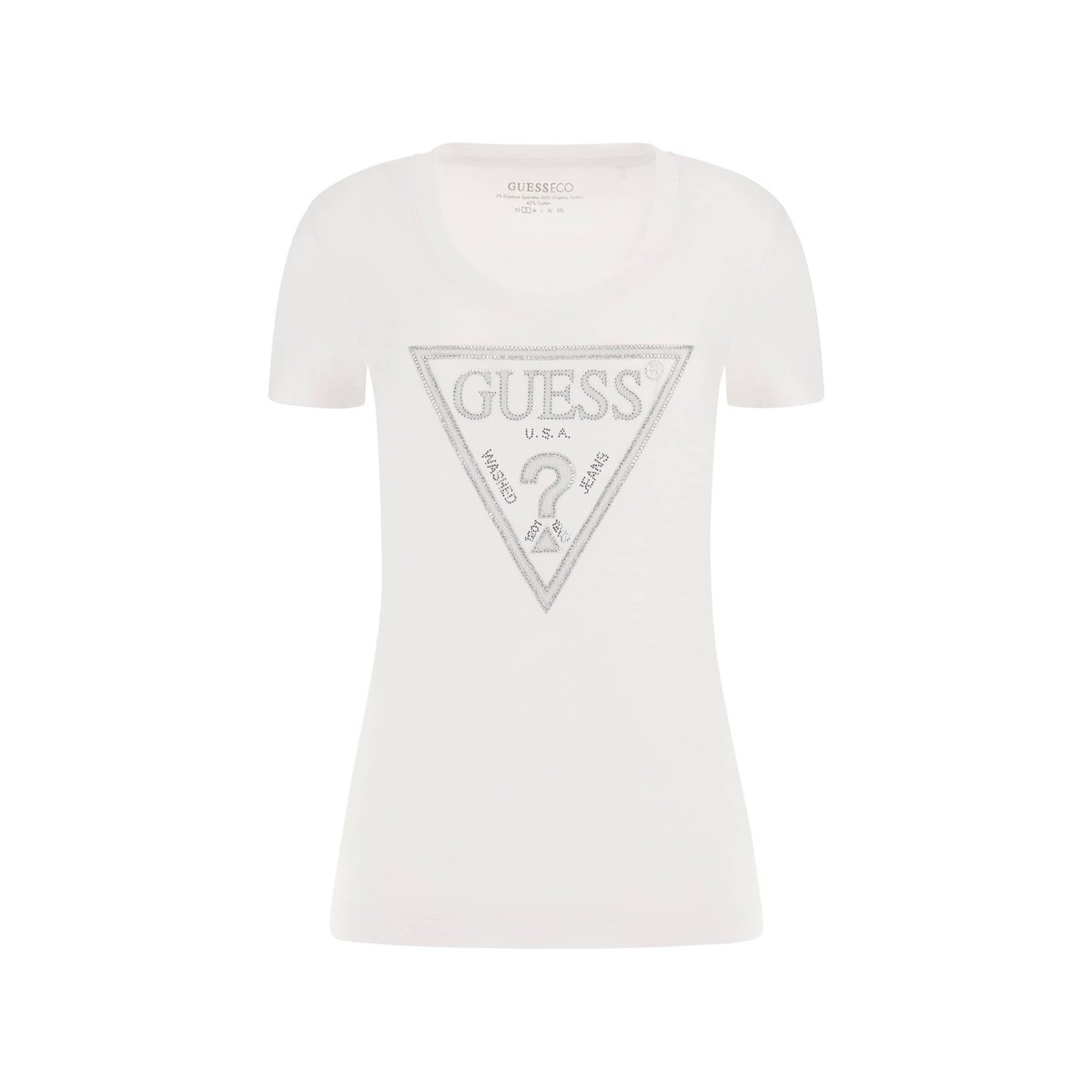T-Shirt Logo Triangulaire blanc, GUESS
