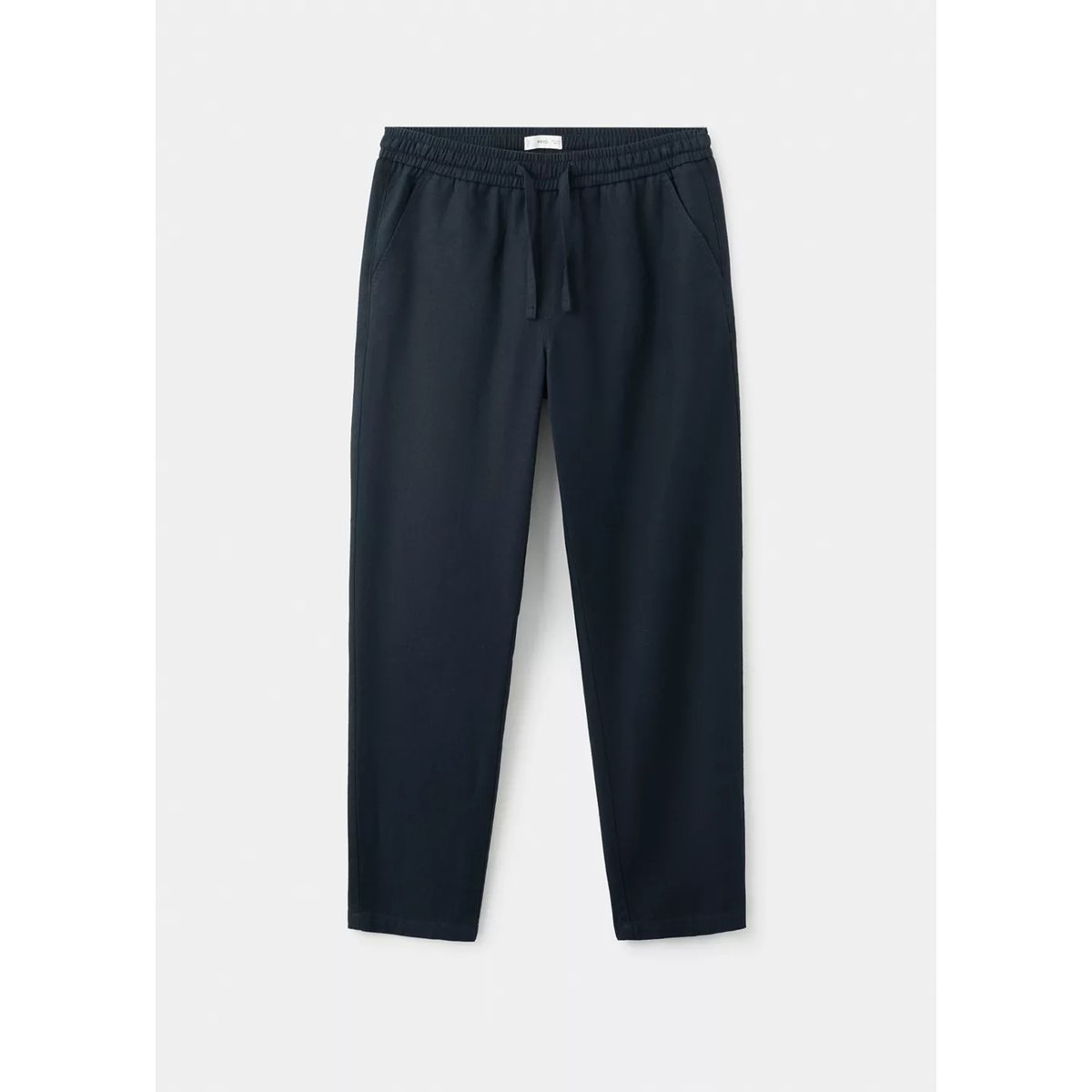 Pantalon coton lin cordon bleu marine, MANGO TEEN