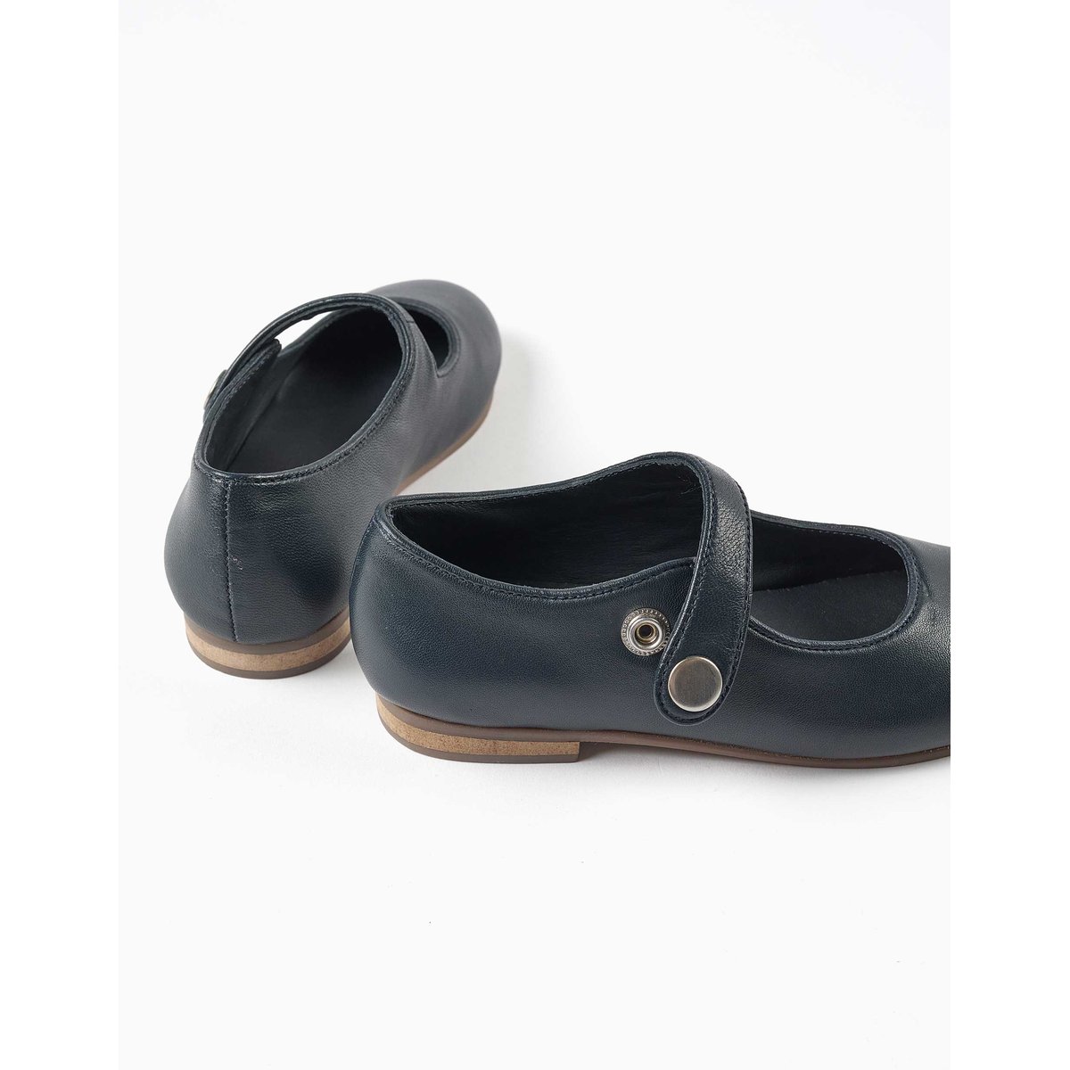 Ballerines style Mary Jane en cuir bleu, ZIPPY