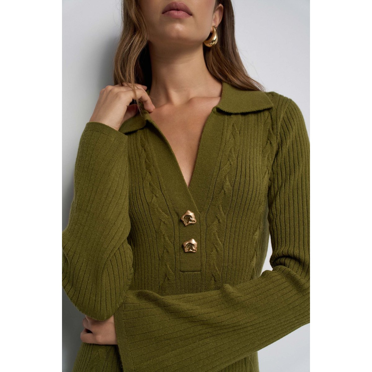 ROBE EN MAILLE JACQUARD vert, SALSA JEANS