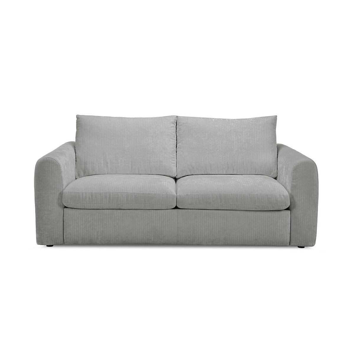 Canapé lit 3 places en velours côtelé couchage 140x190 cm, ARCHI gris, BOBOCHIC