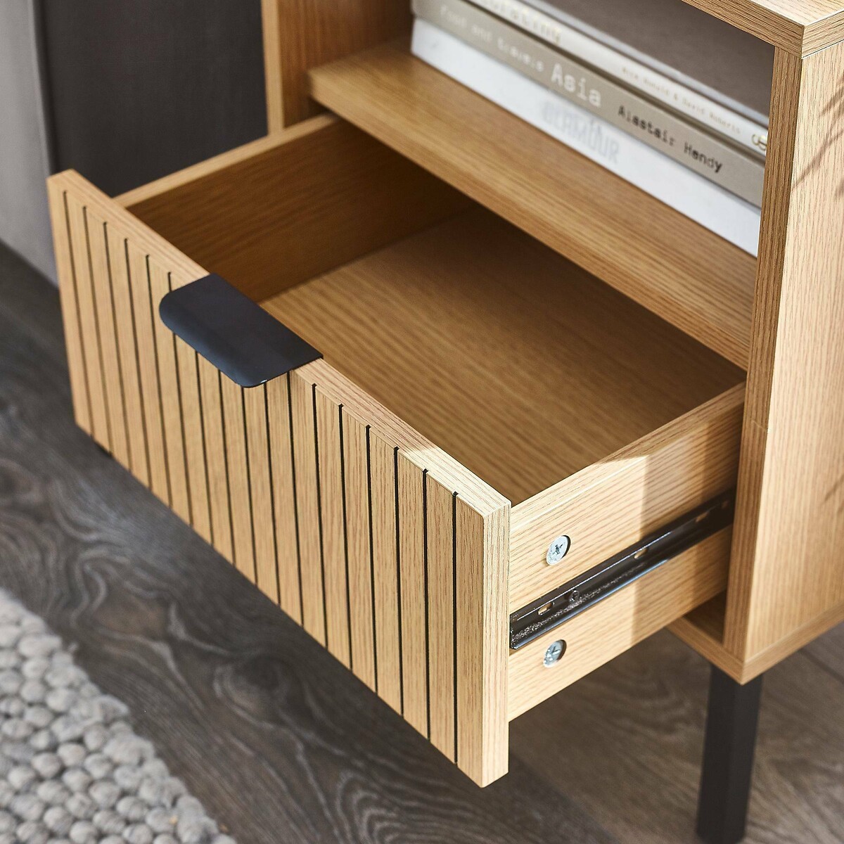 Gia Slatted Oak Side Table oak, SO'HOME