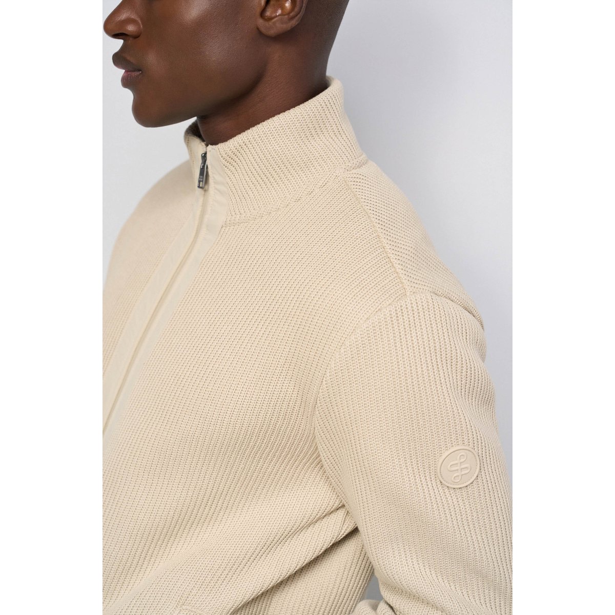 BLOUSON BOMBER EN MAILLE ecru, SALSA JEANS