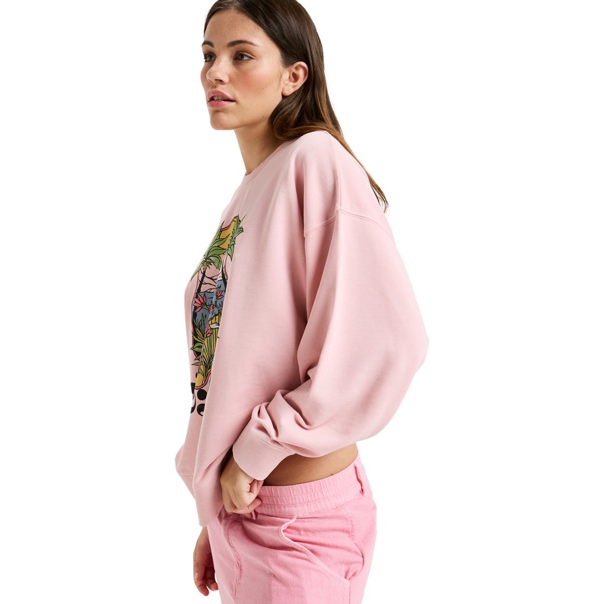 Sweat à col rond LINEUP. rose bleached mauve, ROXY