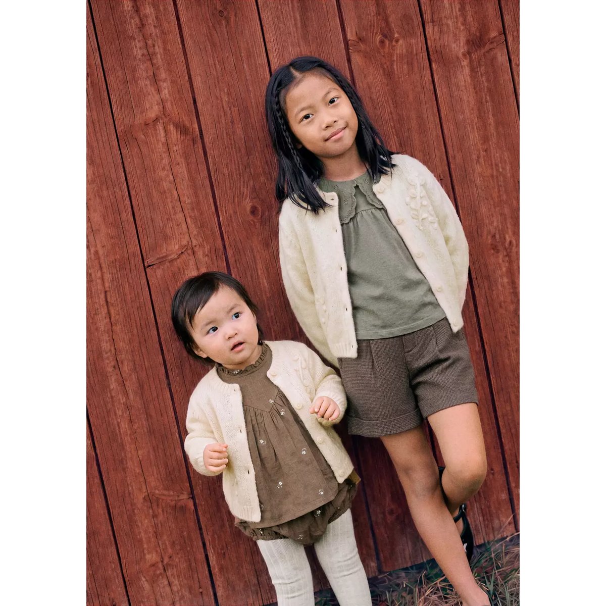 Cardigan maille avec broderie à fleurs ivoire, MANGO BABY
