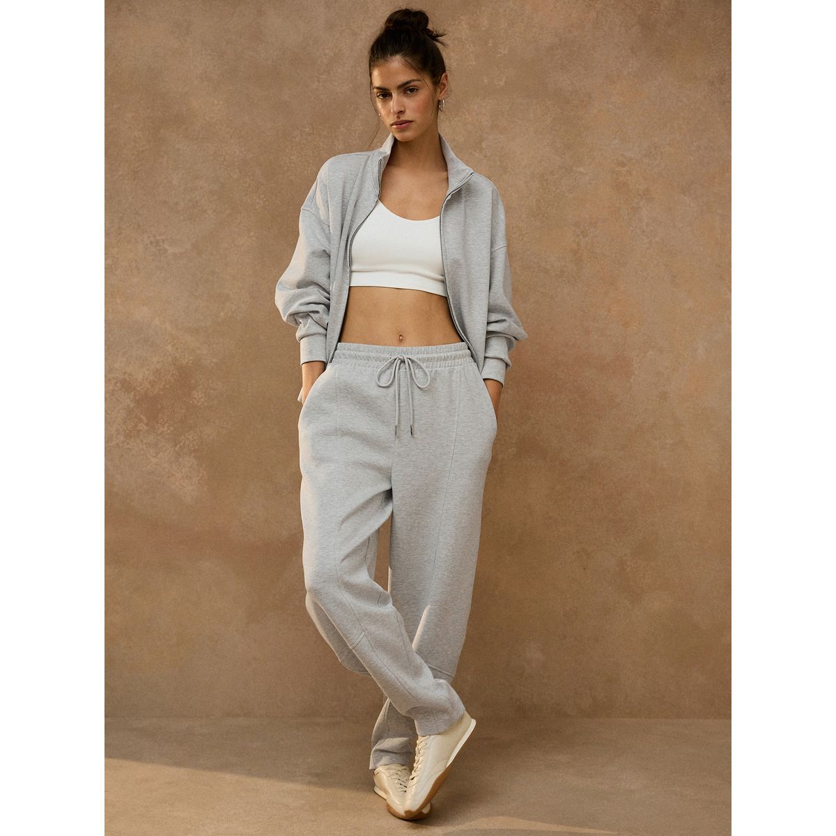 Pantalon de jogging bouffant en néoprène doux gris, NEXT