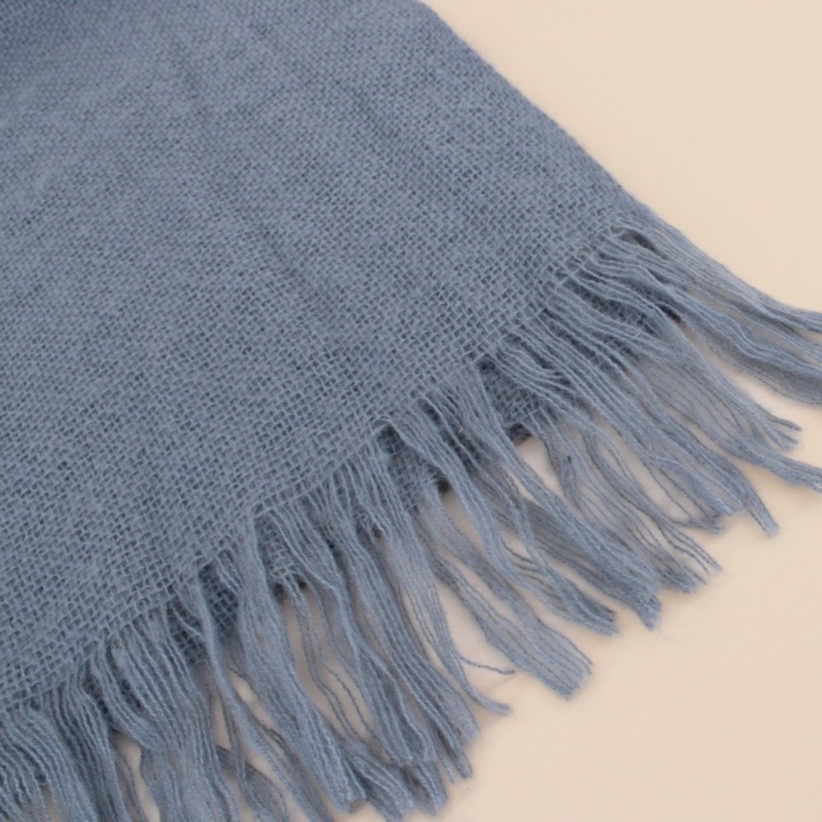 Plaid tricot effet mohair 150x180cm gris, ORNAMI