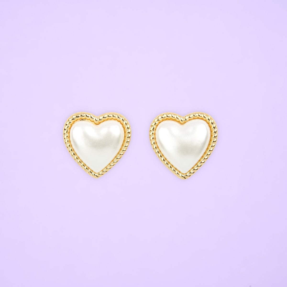 Boucles d'oreilles CŒUR blanc perlé, COUCOU SUZETTE
