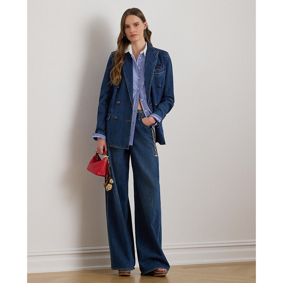 Striped Long Sleeve Shirt blue striped/white, LAUREN RALPH LAUREN