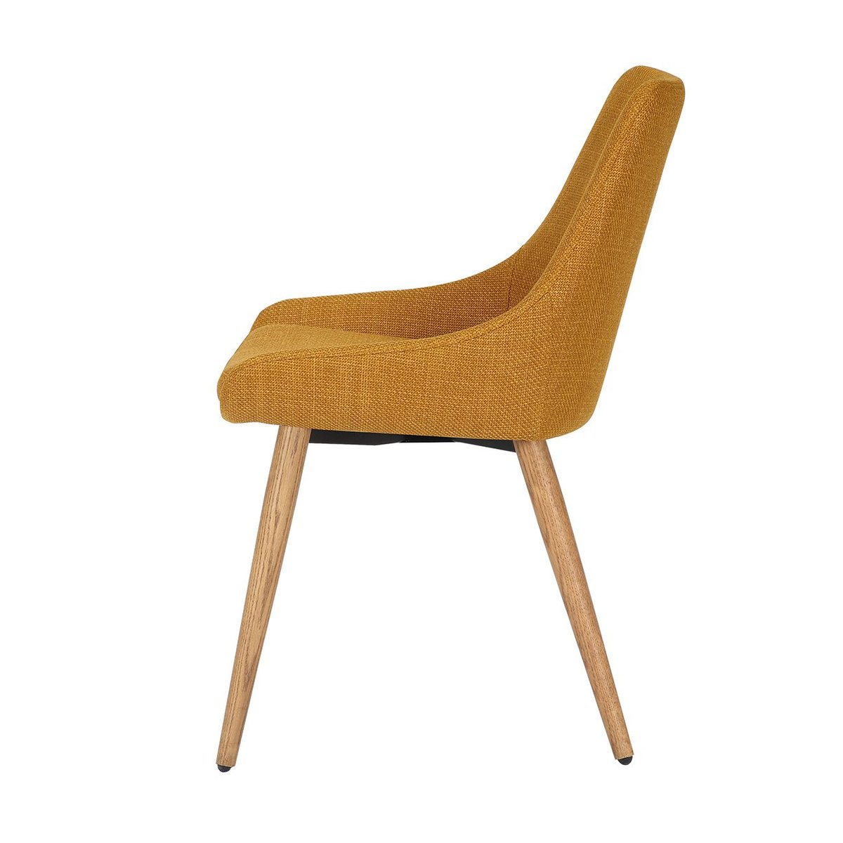 Chaise repas en tissu  pied chêne ocre, ZAGO
