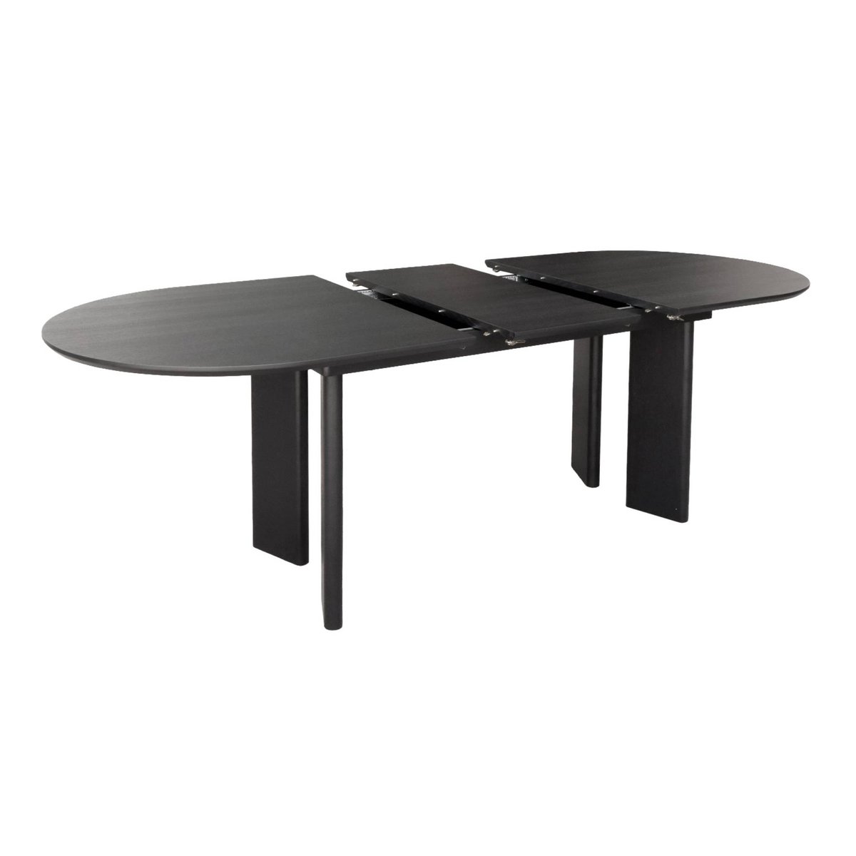 Table à manger oblongue extensible bois d'hévéa et placage chêne 6-8 places ALBANE naturel, SWEEEK