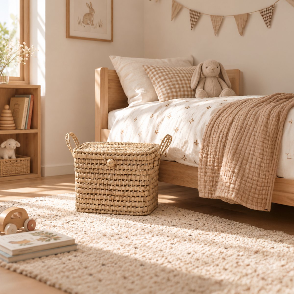 Malle de rangement feuille de palmier L40xl20xH20 cm naturel, HOME MAISON